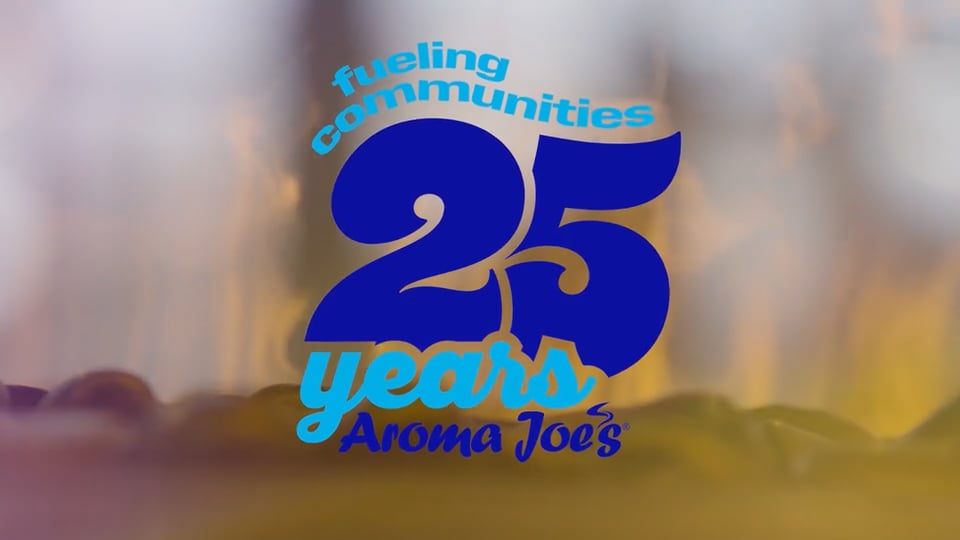 25 Years of Aroma Joe’s fueling communities anniversary logo